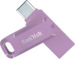 فلاش ميموري الترا دوال USB-C من سانديسك، لون لافندر، تصميم شامل، 400 ميجابت/ ثانية، 128 جيجابايت