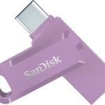فلاش ميموري الترا دوال USB-C من سانديسك، لون لافندر، تصميم شامل، 400 ميجابت/ ثانية، 128 جيجابايت