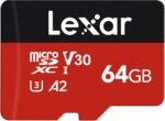 ليكسار بطاقة Micro SD سعة 64GB، بطاقة ذاكرة فلاش microSDXC UHS-I مع محول - حتى 160 ميجابايت/ثانية، A2، U3، الفئة 10، V30، بطاقة TF عالية السرعة لنينتندو سويتش/جوبرو/مكبر صوت بلوتوث/تابلت/هاتف ذكياسم العلامة التجارية	ليكسار نوع ذاكرة الفلاش	microSDXC سعة تخزين الذاكرة	64 جيجابايت اللون	64 جيجابايت ايه 2 مميزات خاصة	عازل للحرارة, ماء, مقاوم للأشعة السينية قراءة السرعة	160 ميجا بايت في الثانية نوع الضمان	محدود واجهة الأجهزة	مايكرو SDXC فئة سرعة اقتران الرقمية الآمنة	الفئة 10 الشركة المصنعة	Lexar Co.,LTD