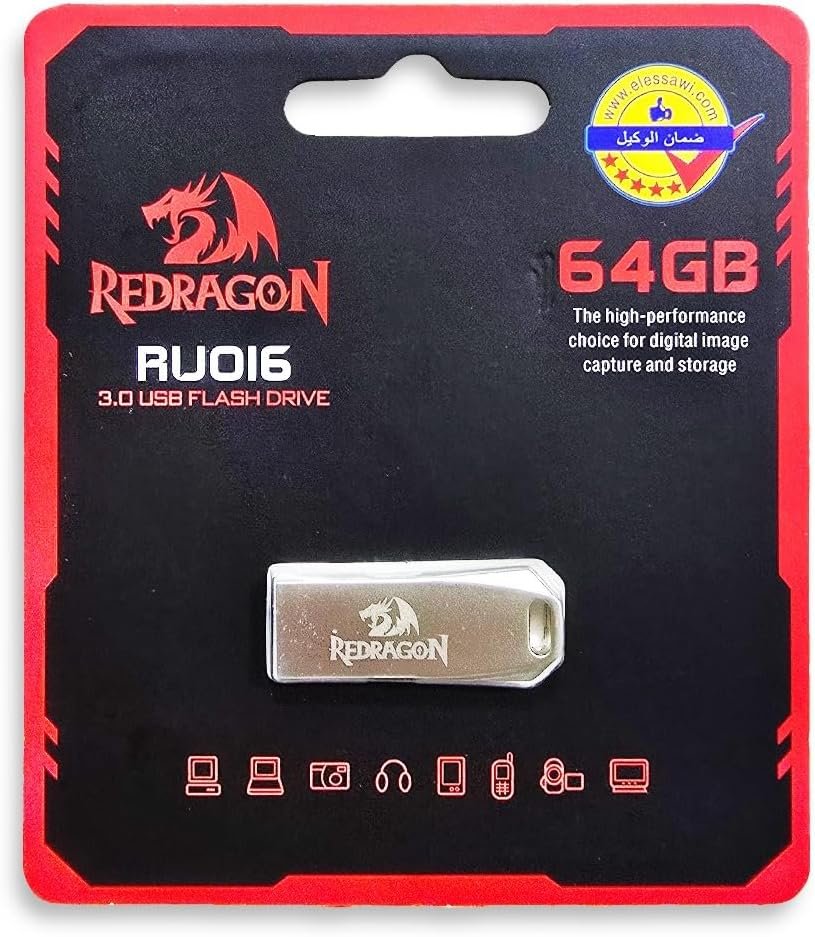 61naXGtif+L._AC_SL1331_ (1) ذاكرة فلاش ميموري 3.0 USB درايف 64 جيجابايت بأداء فائق للصور الرقمية والتخزين من ريدراجون، RU016 - الصورة 1