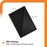 ⁦ذاكرة تخزين خارجية محمولة ماي باسبورت من ويسترن ديجيتال، 6TB، قرص صلب خارجي محمول USB 3.0، مع برنامج لإدارة الأجهزة، نسخ احتياطي وكلمة مرور، يعمل مع الكمبيوتر الشخصي واكس بوكس وبلاي ستيشن، أسود⁩ - الصورة ⁦3⁩