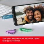 ⁦فلاش ميموري مزدوجة 256 جيجابايت USB-C من سانديسك، أسود - SDDDC3-256G-GAM46⁩ - الصورة ⁦3⁩