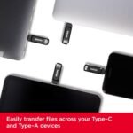 ⁦ذاكرة فلاش الترا دوال درايف جو بمنفذ USB نوع سي بسعة 64 جيجابايت من سانديسك - اسود - Sdddc3-064G-G46⁩ - الصورة ⁦2⁩